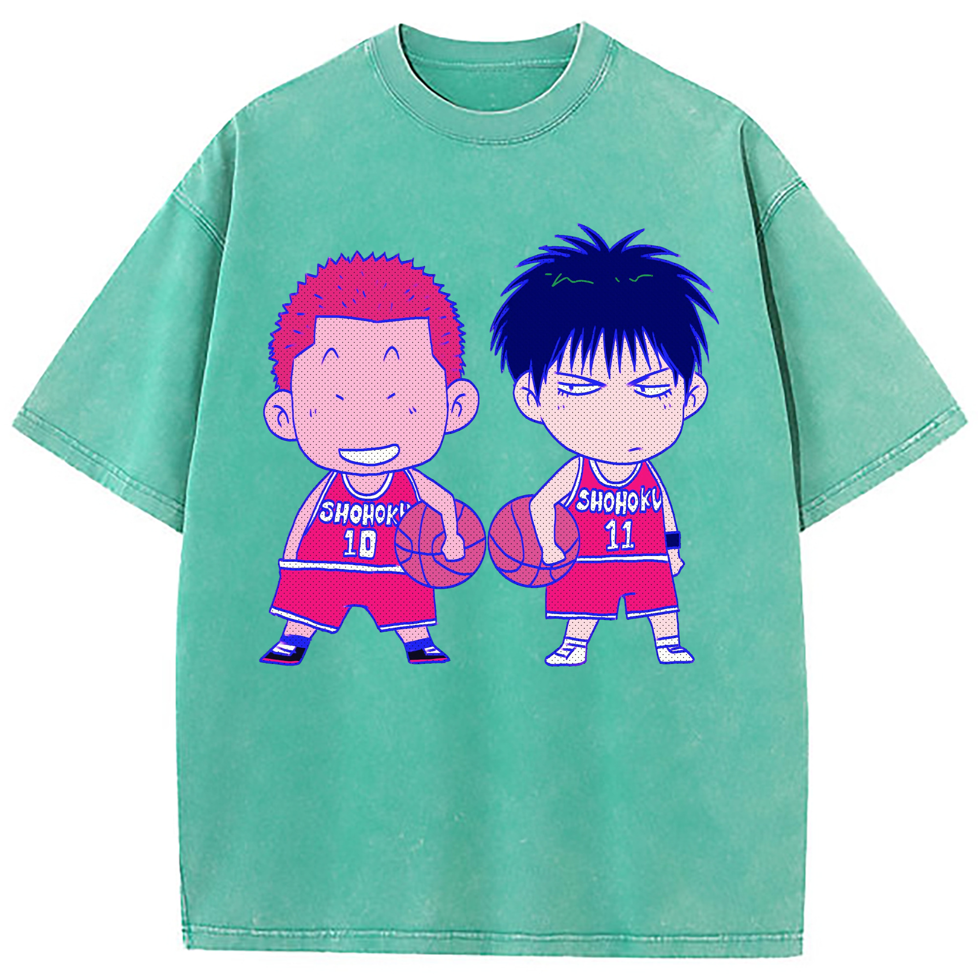 （画像用） SLAM DUNK／スラムダンク 綿100% ヴィンテージ風 半袖Tシャツ（フロントプリント）